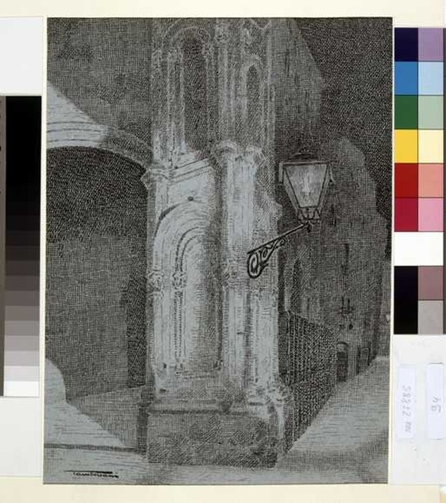 veduta della chiesa di San Giacomo alla marina a Palermo (disegno, opera isolata) di Tamberlani Ferdinando (sec. XX)