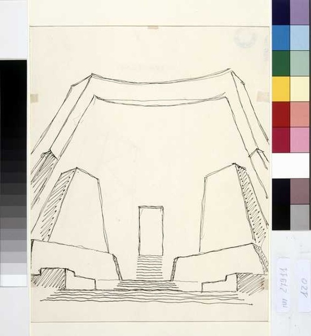 struttura scenica (disegno, opera isolata) di Tamberlani Ferdinando (prima metà sec. XX)