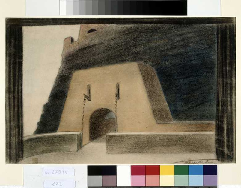 castello (disegno, opera isolata) di Tamberlani Ferdinando (sec. XX)