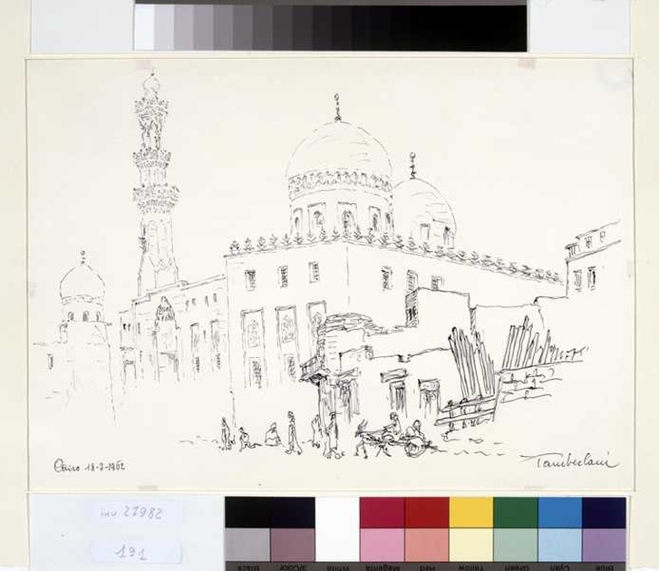 veduta del Cairo (disegno, opera isolata) di Tamberlani Ferdinando (sec. XX)