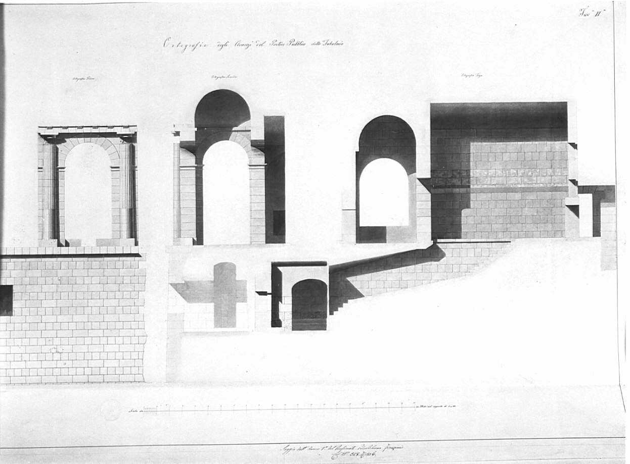 Sezioni, architettura: Tabulario (disegno, opera isolata) di Franzini Bartolomeo (sec. XIX)