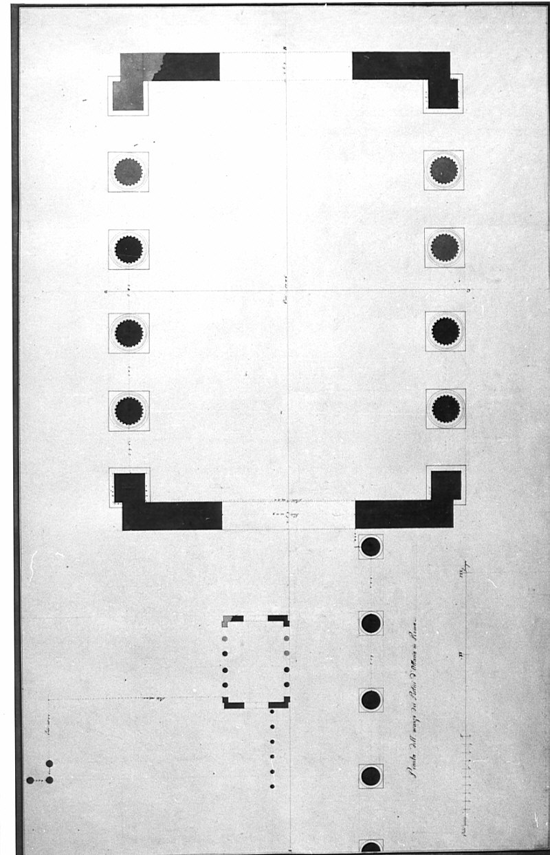 planimetria, architettura: rilievo dei portici di Ottavia (disegno, opera isolata) di Bovara Giuseppe (sec. XIX)