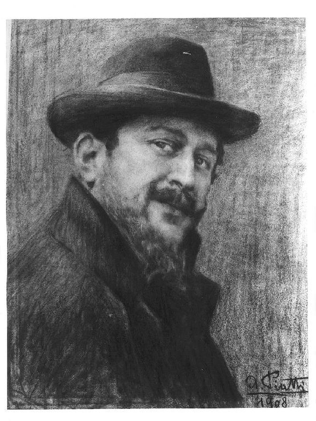 ritratto di Aleardo Villa (ravello 1865 - Milano 1906) (disegno, serie) di Piatti Antonio (sec. XX)