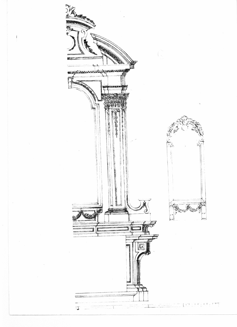 Progetto per l'altare di Sant'Antonio, architettura: progetto per altare (disegno, opera isolata) - ambito lombardo (sec. XVIII)
