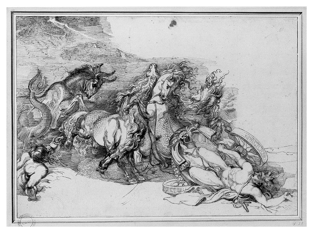 La morte di Ippolito, figura maschile (disegno, opera isolata) di Cosway Richard (fine sec. XVIII)