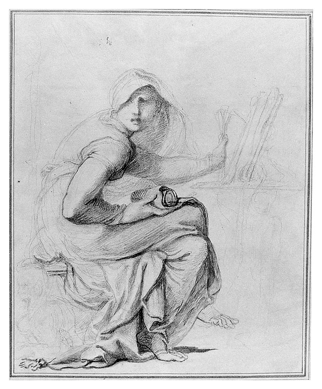 Sibilla, figura femminile (disegno, opera isolata) di Cosway Richard (secc. XVIII/ XIX)