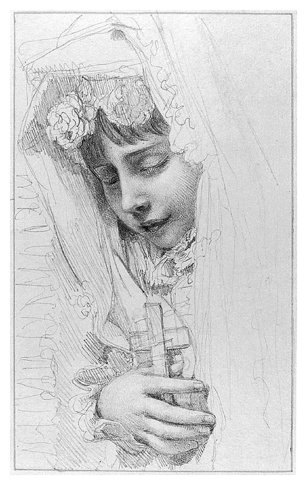 Louisa Cosway sul letto di morte, bambina (disegno, opera isolata) di Cosway Richard (sec. XVIII)