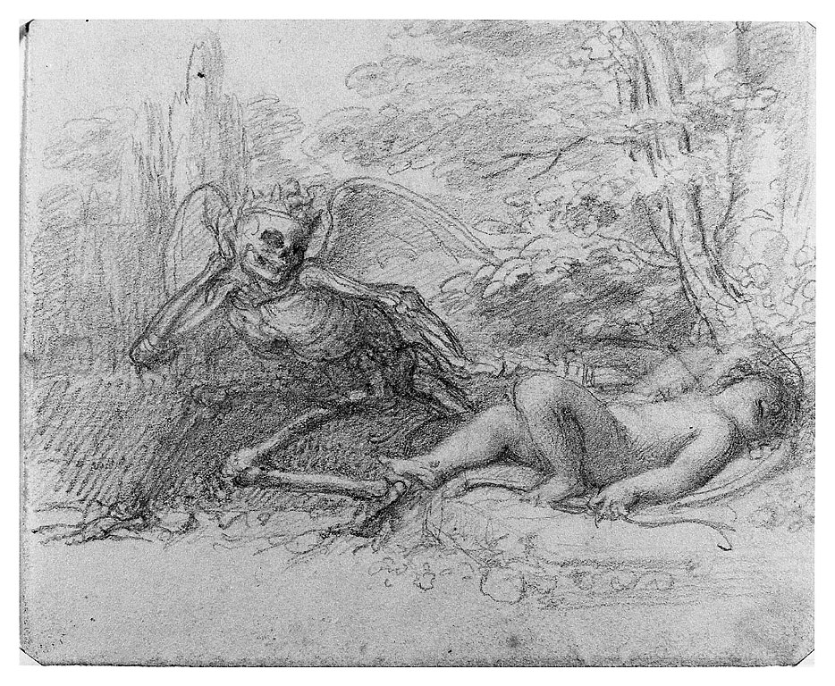 La bambina e la morte, Morte con bambina (disegno, opera isolata) di Cosway Richard (sec. XVIII)