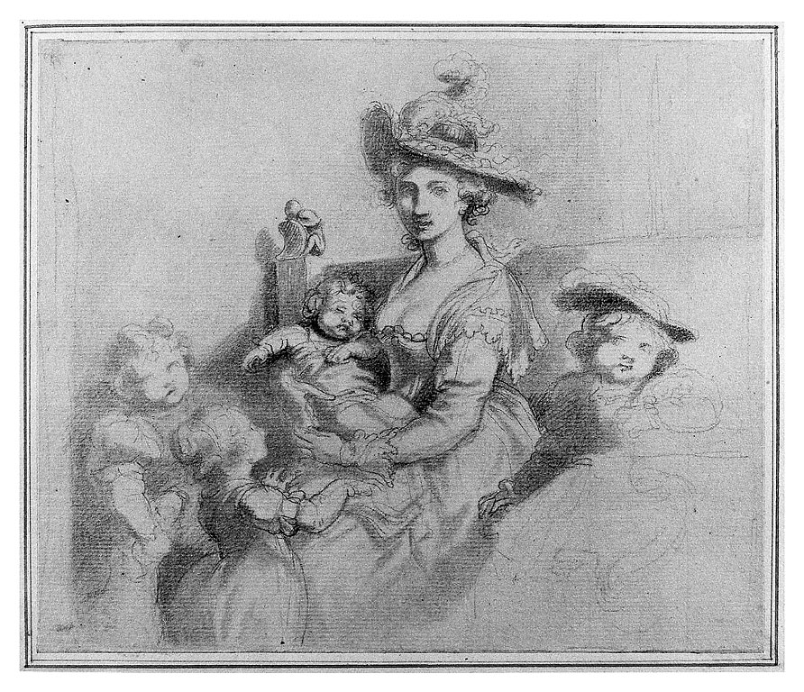 Famiglia, scena familiare (disegno, opera isolata) di Cosway Richard (sec. XVIII)