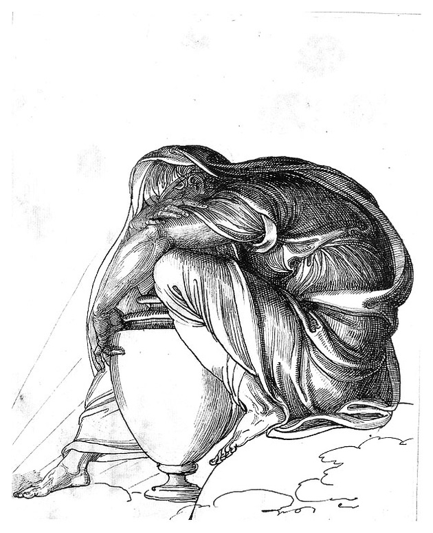 La meditazione, figura femminile (disegno, opera isolata) di Cosway Richard (sec. XIX)