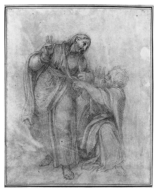 San Tommaso, incredulità di San tommaso (disegno, opera isolata) di Cosway Richard (sec. XIX)