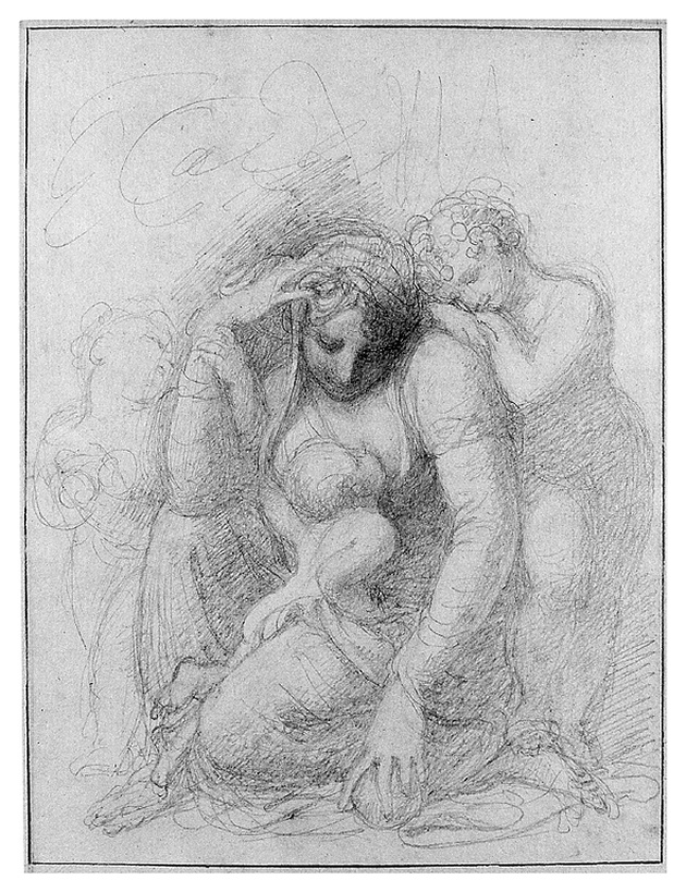Madonna con Bambino San Giovannino e un angioletto (disegno, opera isolata) di Cosway Richard (sec. XIX)