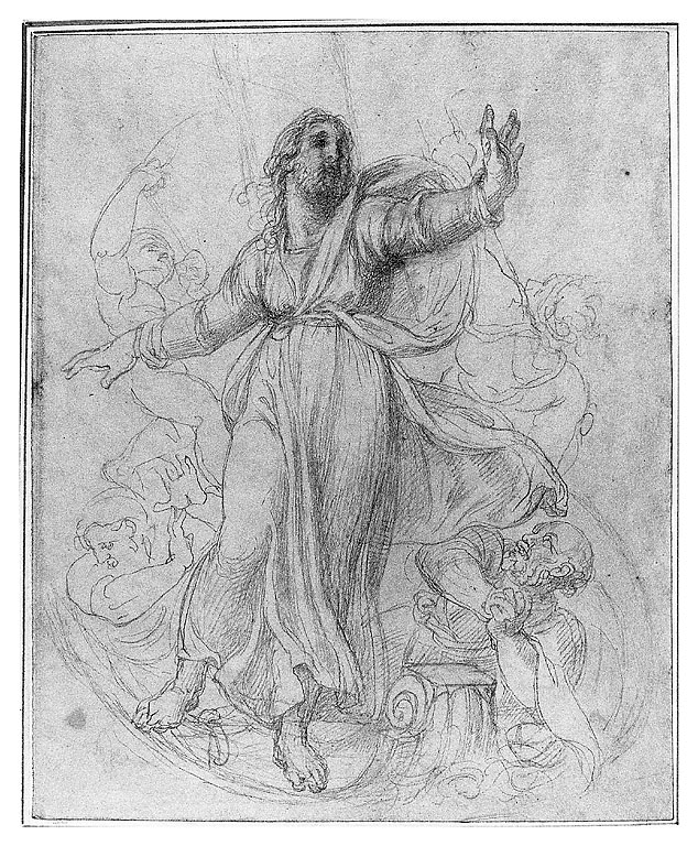 Cristo placa la tempesta sul lago di tiberiade (disegno, opera isolata) di Cosway Richard (sec. XIX)