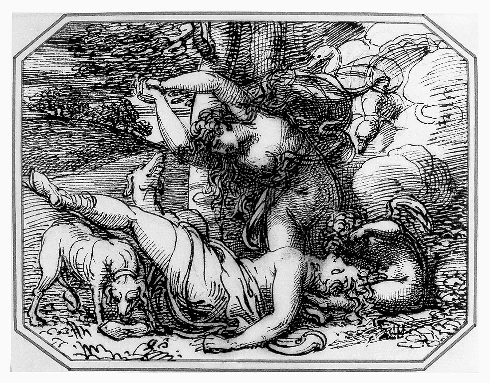 Venere e la morte di Adone, Venere e Adone (disegno, opera isolata) di Cosway Richard (sec. XVIII)