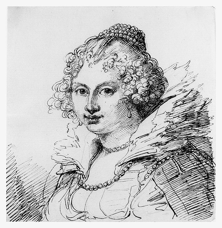 Figura femminile regnante (Donna alla maniera di Rubens ?), figura femminile (disegno, opera isolata) di Cosway Richard (sec. XVIII)