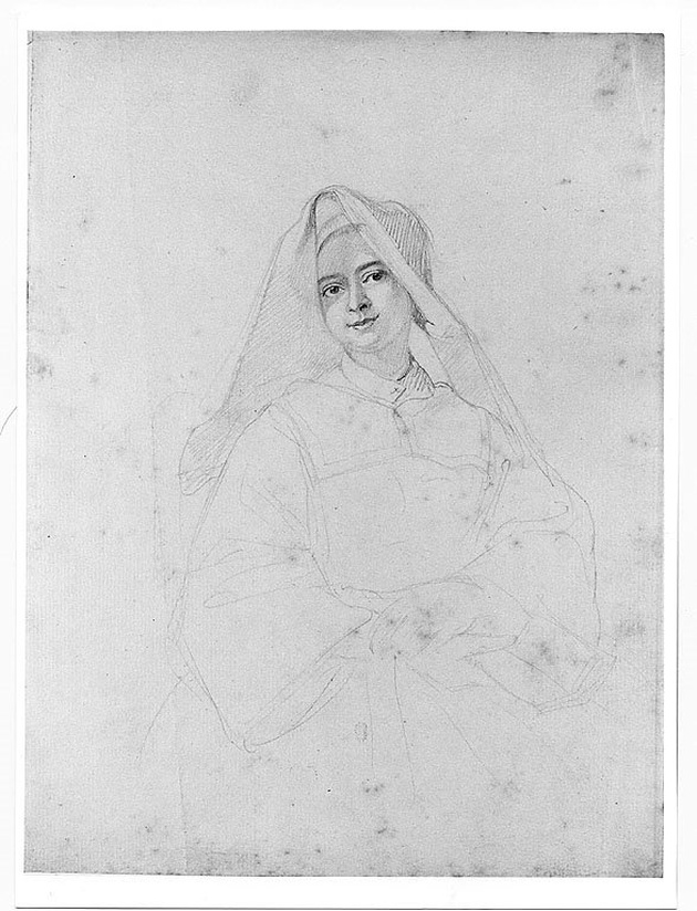 Ritratto di giovane suora, figura femminile (disegno, opera isolata) di Cosway Richard (sec. XVIII)