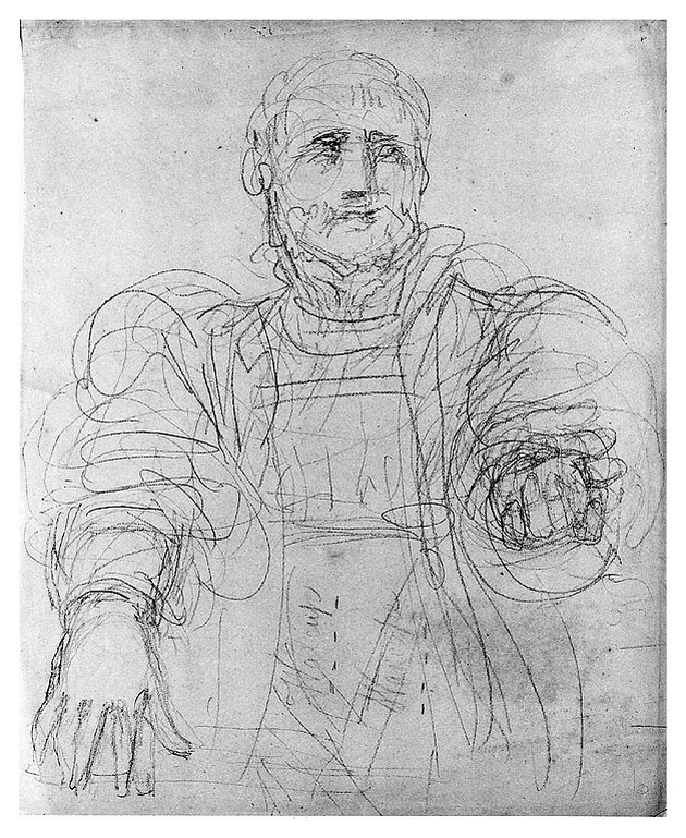 figura maschile con sfera nella mano sinistra (disegno, opera isolata) di Cosway Richard (sec. XIX)