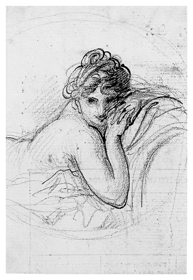 figura femminile distesa (disegno, opera isolata) di Cosway Richard (sec. XIX)