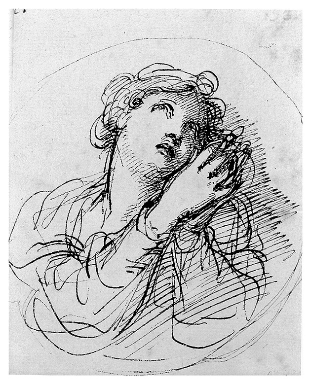 donna che prega (disegno, opera isolata) di Cosway Richard (sec. XVIII)
