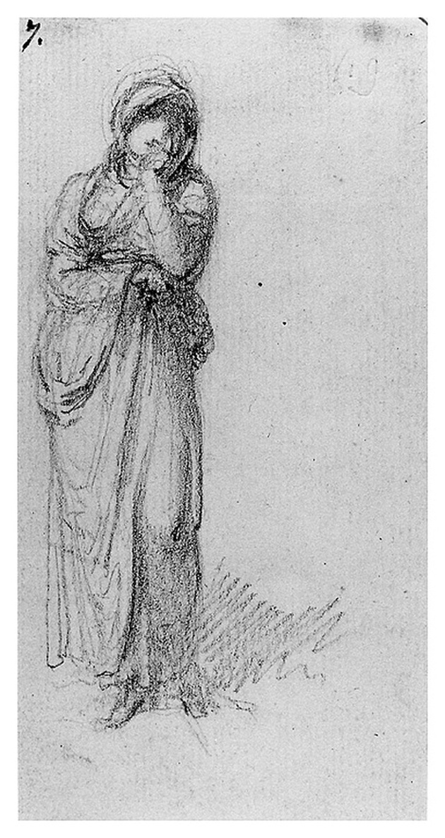 figura femminile panneggiata (disegno, opera isolata) di Cosway Richard (fine sec. XVIII)