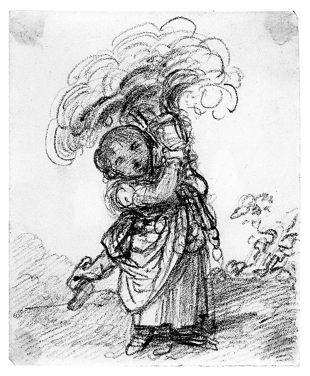 Louisa Paolina con un fascio di piume, bambina (disegno, opera isolata) di Cosway Richard (sec. XVIII)