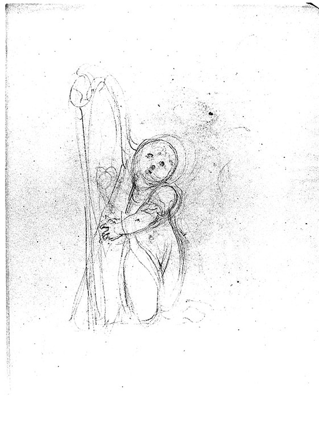Louisa Paolina con l'arpa//Madre e figlia con l'arpa, bambina con l'arpa/ giovane madre con infante e l'arpa (disegno, opera isolata) di Cosway Richard (fine sec. XVIII)