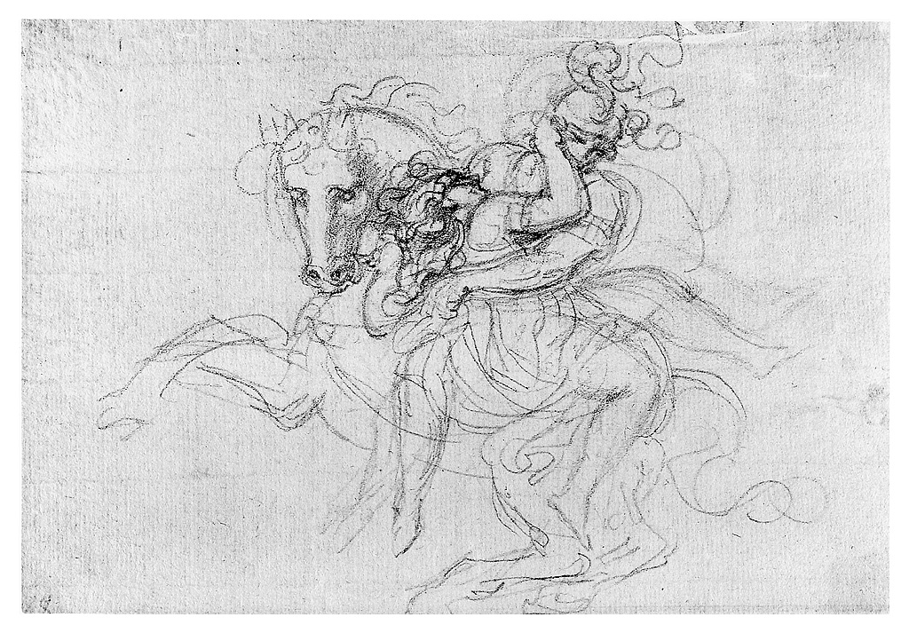 giovane a cavallo che rapisce una donna (disegno, opera isolata) di Cosway Richard (fine sec. XVIII)