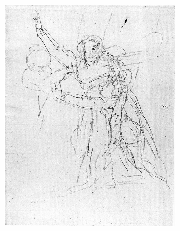 Il rapimento della regina Margareth di Anjou, figura femminile (disegno, opera isolata) di Cosway Richard (sec. XVIII)