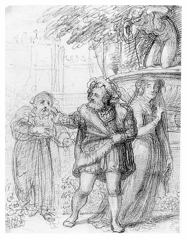 figura maschile con figure femminili (disegno, opera isolata) di Cosway Richard (inizio sec. XIX)