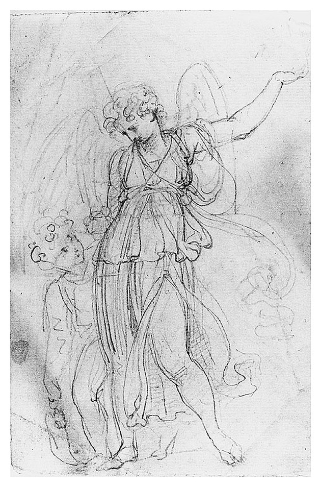 tobia che porta il pesce e l'angelo (disegno, opera isolata) di Cosway Richard (sec. XVIII)
