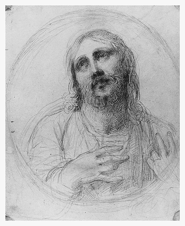 volto di Cristo (disegno, opera isolata) di Cosway Richard (sec. XIX)