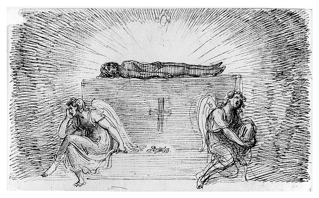 Cristo compianto dagli angeli (disegno, opera isolata) di Cosway Richard (fine sec. XVIII)