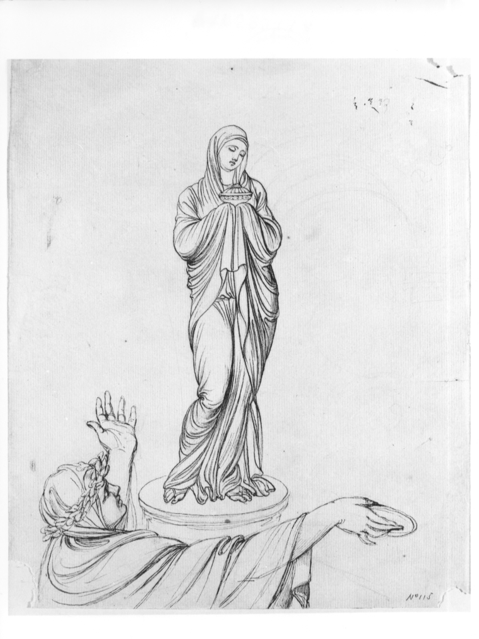 figura femminile con figura maschile (disegno, opera isolata) di Cosway Hadfield Maria (sec. XIX)