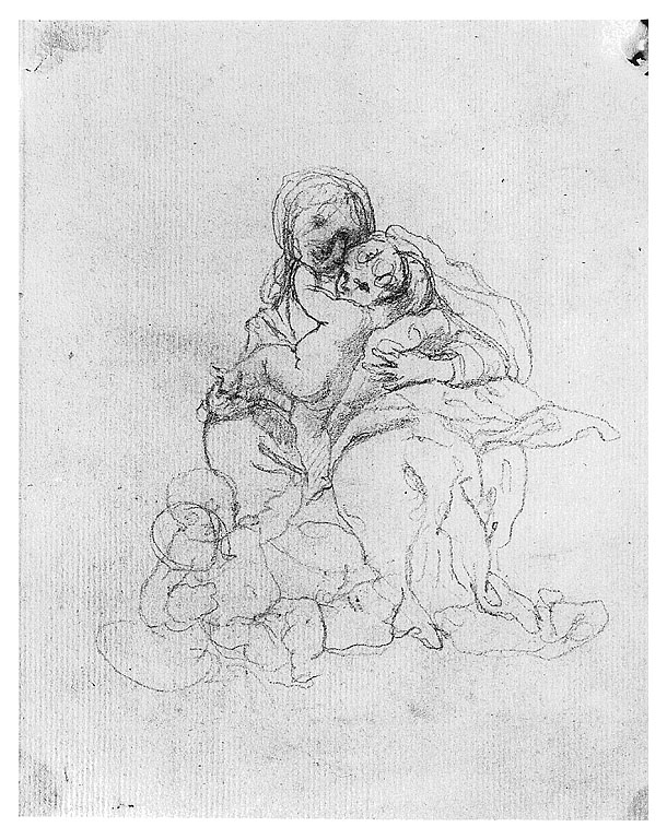 madre che gioca con i piccoli (disegno, opera isolata) di Cosway Richard (fine sec. XVIII)