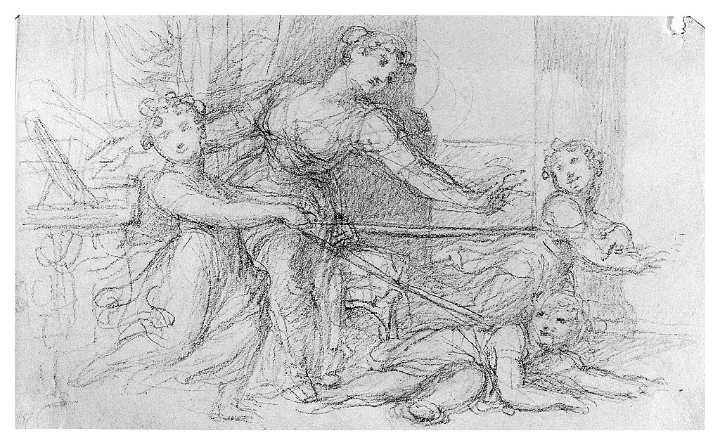 madre che gioca con i piccoli (disegno, opera isolata) di Cosway Richard (inizio sec. XIX)