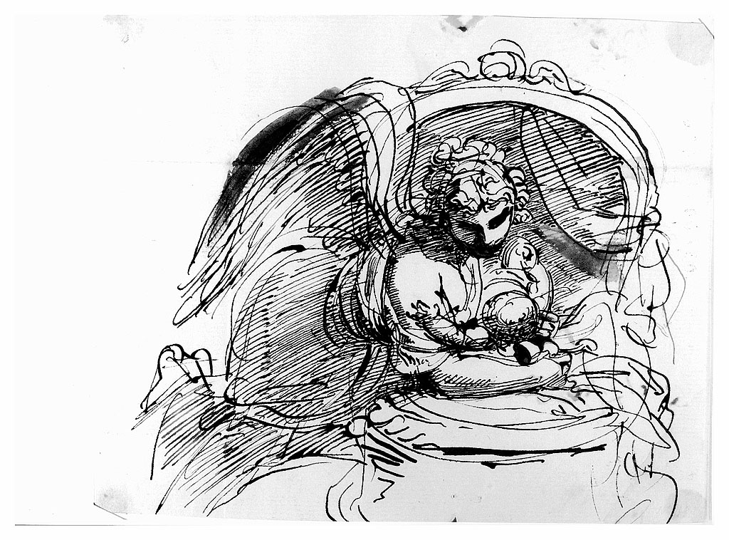 angelo custode (disegno, opera isolata) di Cosway Richard (secc. XVIII/ XIX)