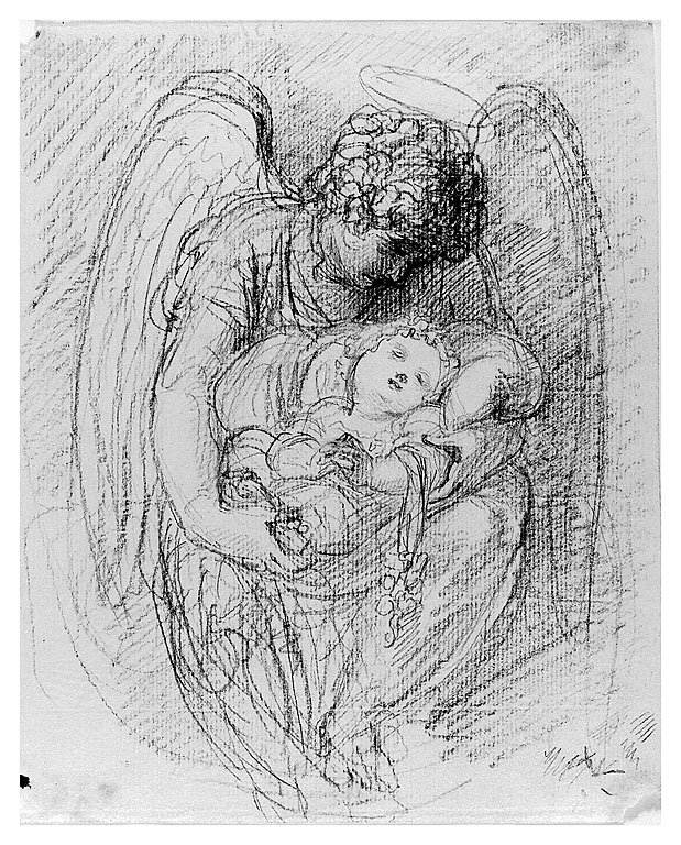 angelo custode (disegno, opera isolata) di Cosway Richard (fine/inizio secc. XVIII/ XIX)