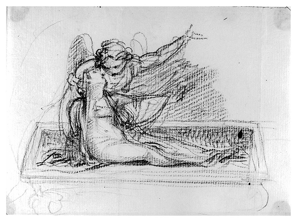 figura femminile confortata da un angelo (disegno, opera isolata) di Cosway Richard (fine/inizio secc. XVIII/ XIX)