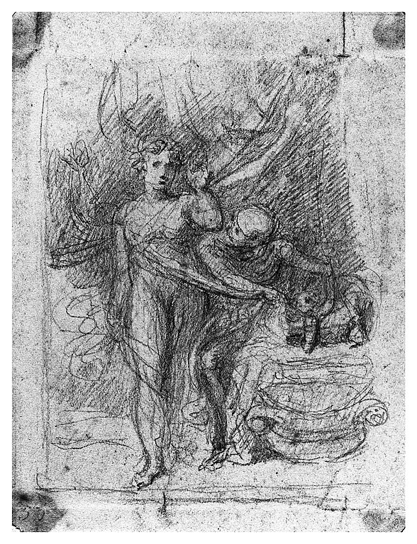 figura femminile e la Morte (disegno, opera isolata) di Cosway Richard (prima metà sec. XIX)