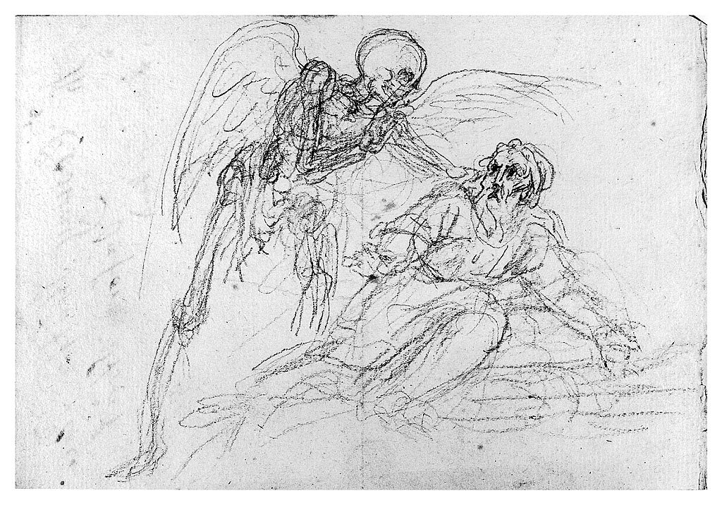 figura maschile di anziano e la Morte (disegno, opera isolata) di Cosway Richard (prima metà sec. XIX)