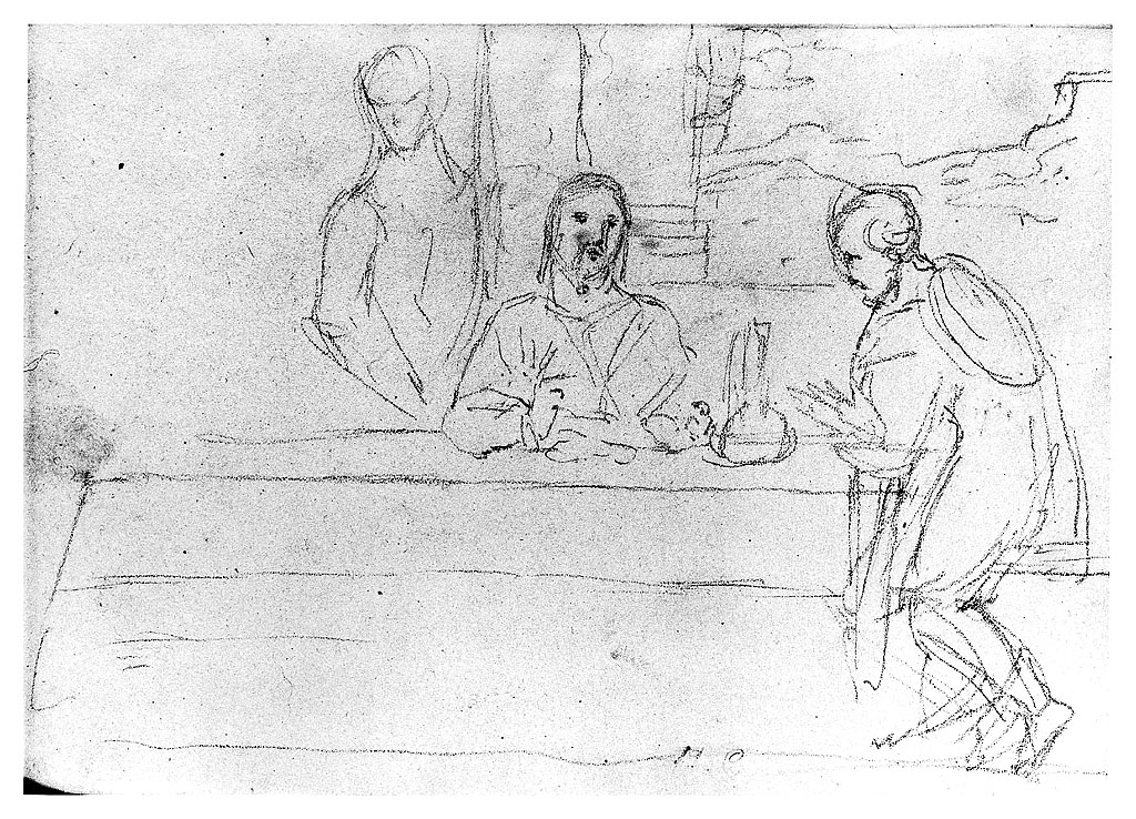 cena in Emmaus (disegno, opera isolata) di Cosway Hadfield Maria (inizio sec. XIX)