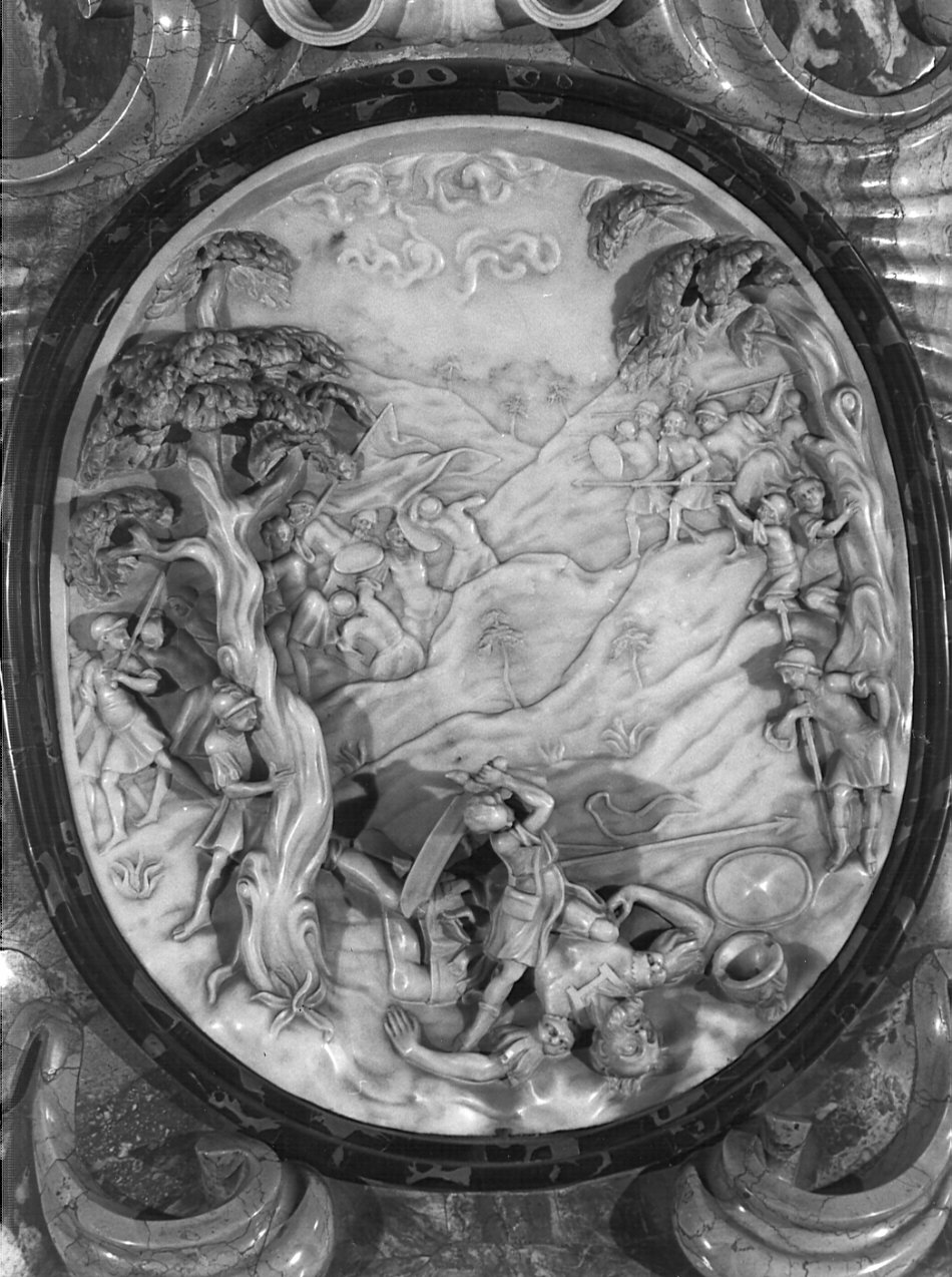 David decapita Golia (rilievo, elemento d'insieme) di Fantoni Francesco, Fantoni Grazioso il Vecchio (sec. XVIII)