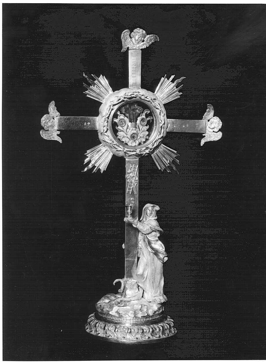reliquiario - a croce, opera isolata - bottega veneziana (sec. XVIII)