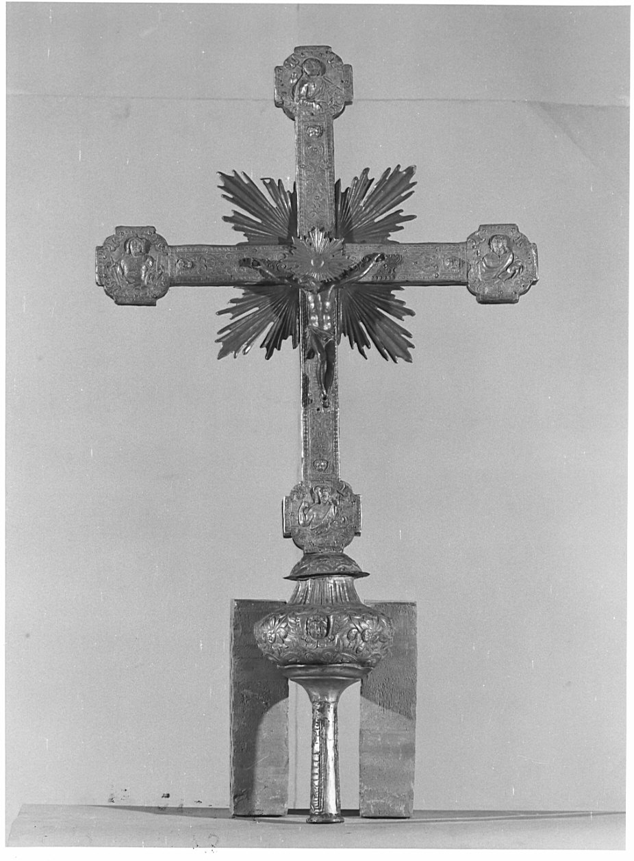 croce processionale, opera isolata - bottega bergamasca (seconda metà sec. XVII)