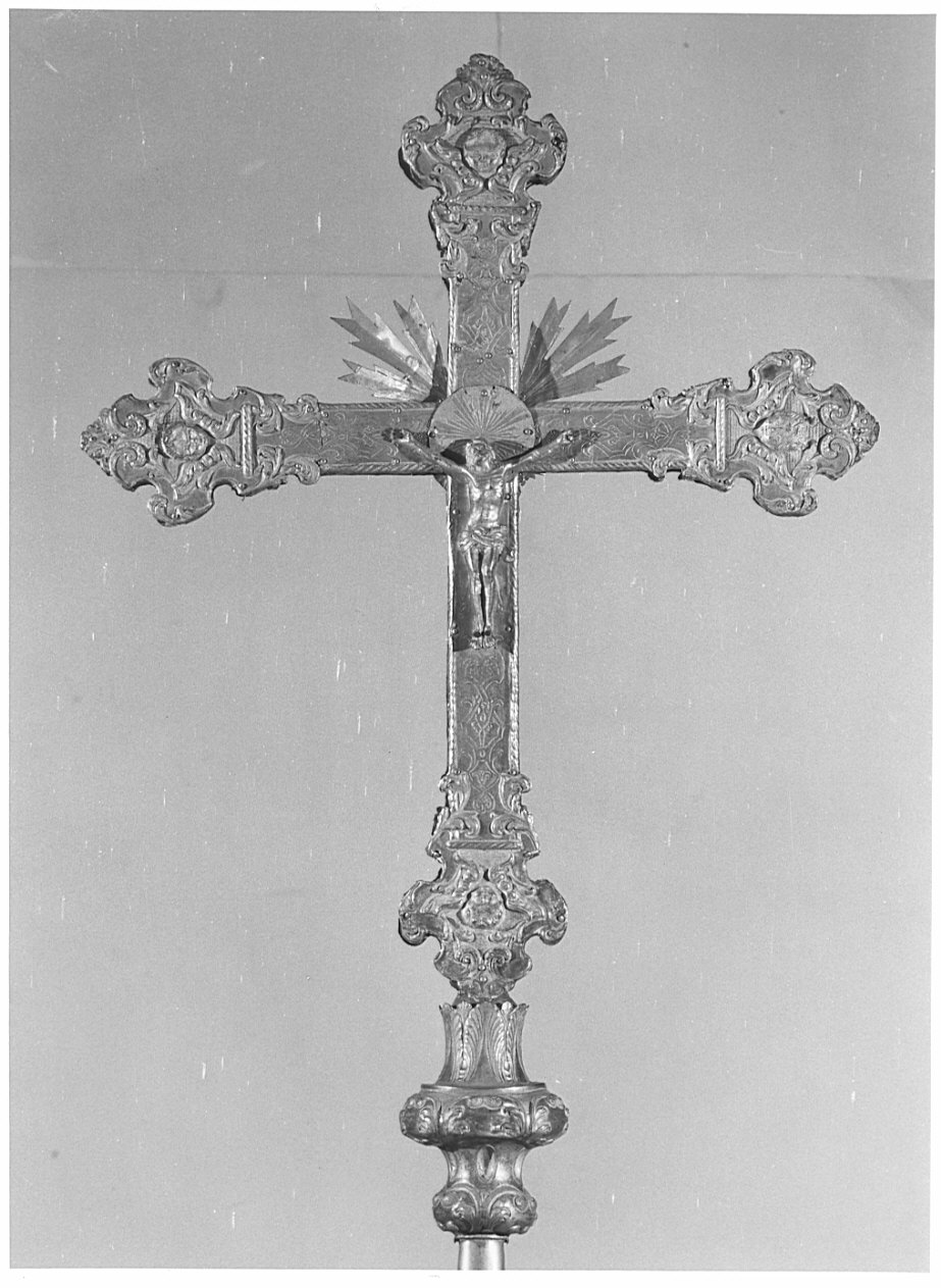 croce processionale, opera isolata - bottega bergamasca (sec. XVIII)
