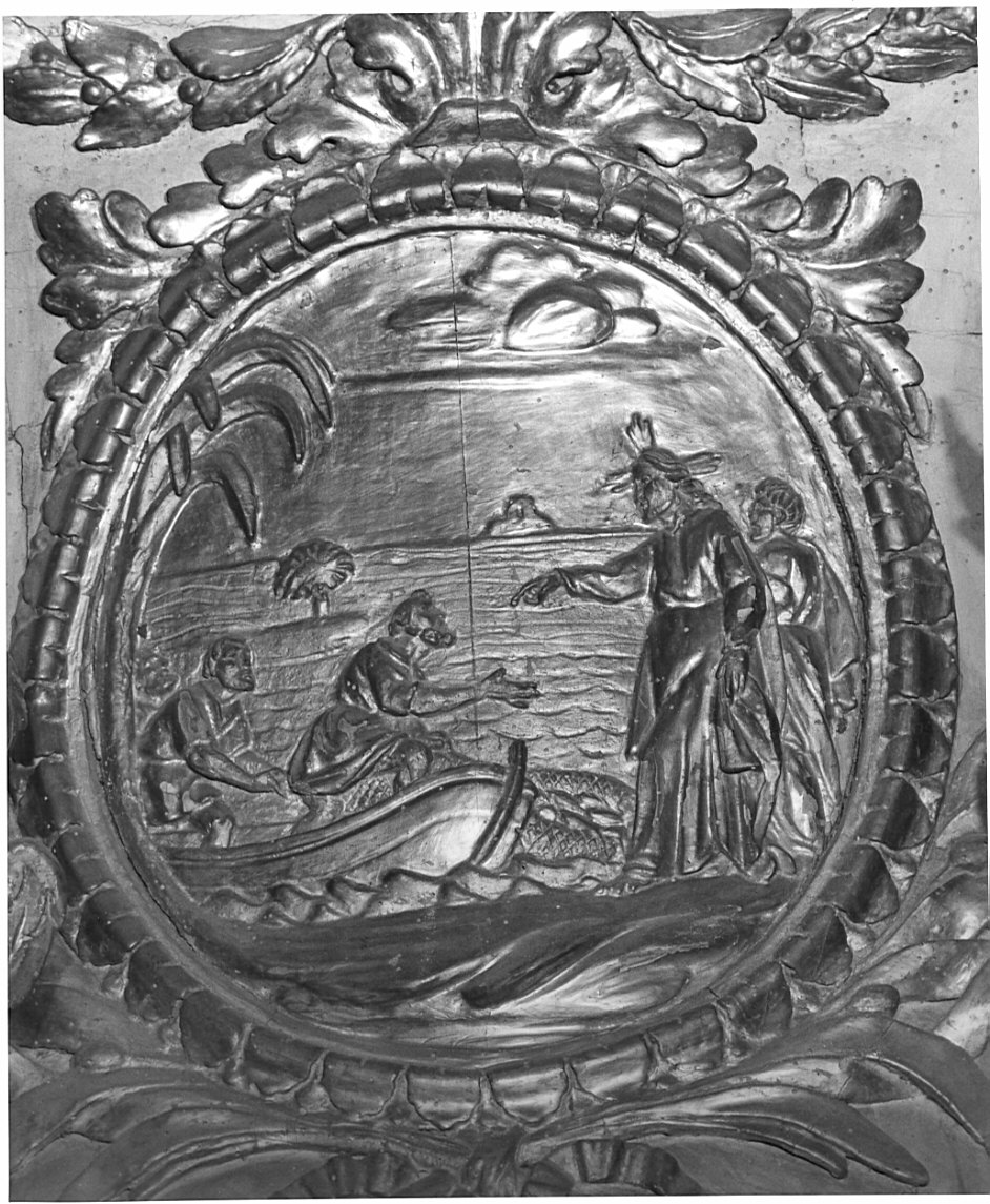 vocazione di San Pietro (medaglione, elemento d'insieme) di Rapizza Giovanni Battista (sec. XIX)