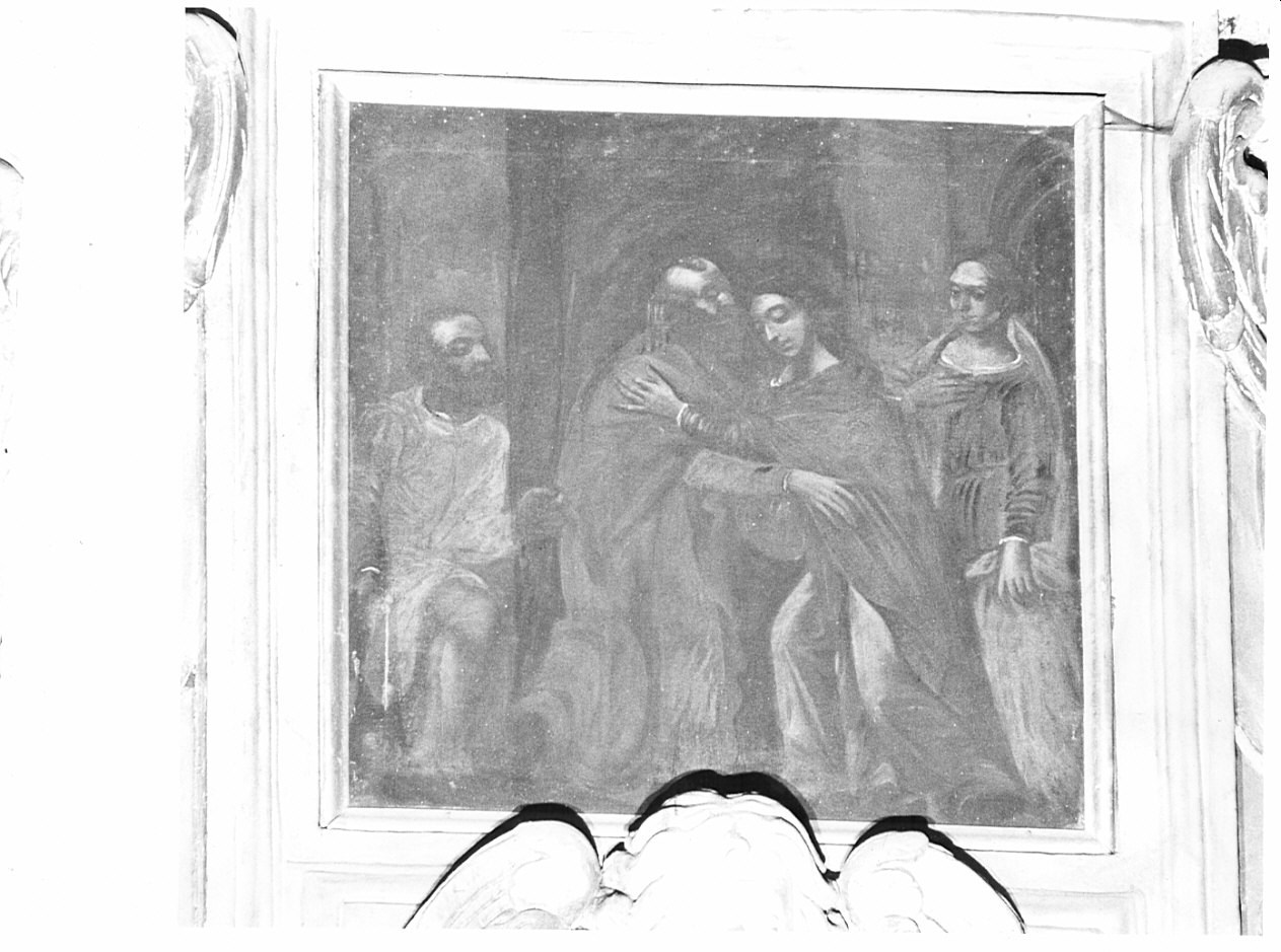 incontro di Sant'Anna e San Gioacchino alla porta aurea (dipinto, elemento d'insieme) - ambito bergamasco (fine/inizio secc. XVII/ XVIII)