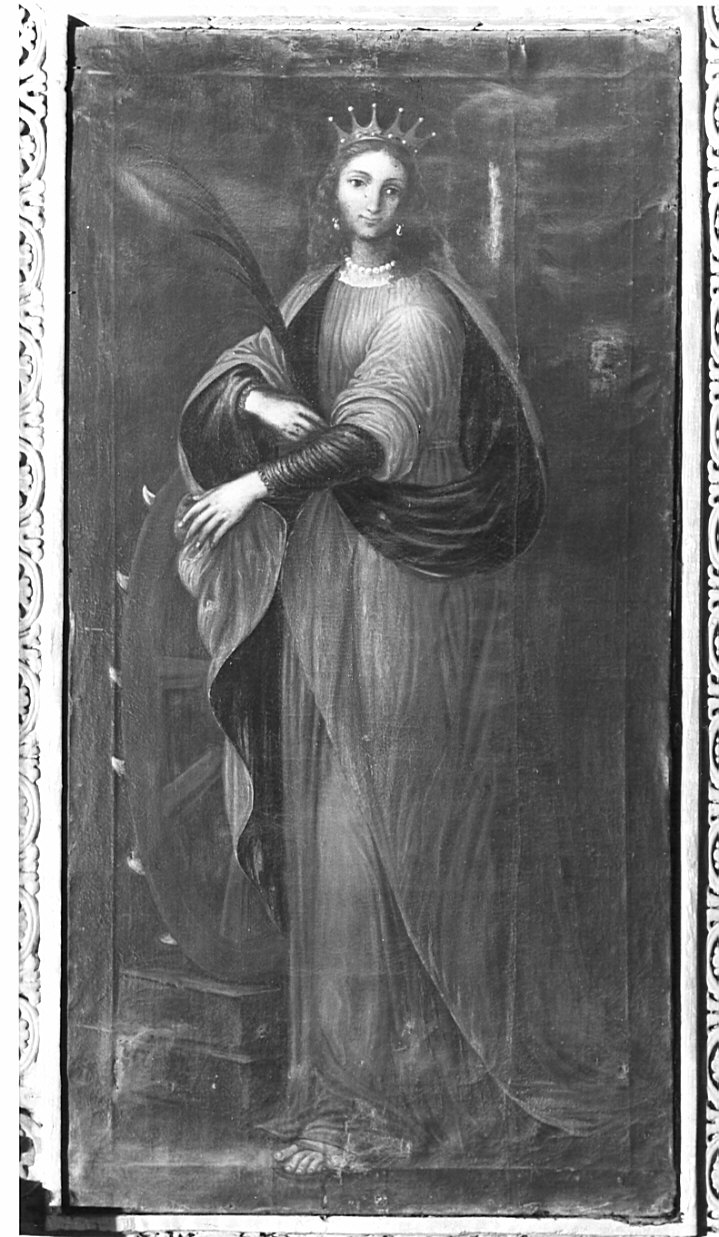 Santa Caterina d'Alessandria con i simboli del martirio (dipinto, opera isolata) - ambito italiano (fine/inizio secc. XVII/ XVIII)