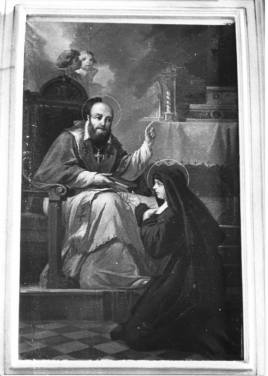 San Francesco di Sales/ San Giovanna di Chantal (dipinto, opera isolata) - bottega bergamasca (prima metà sec. XIX)
