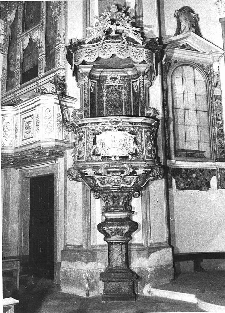 pulpito, complesso decorativo di Caniana Giovanni Battista (attribuito) (secondo quarto sec. XVIII)